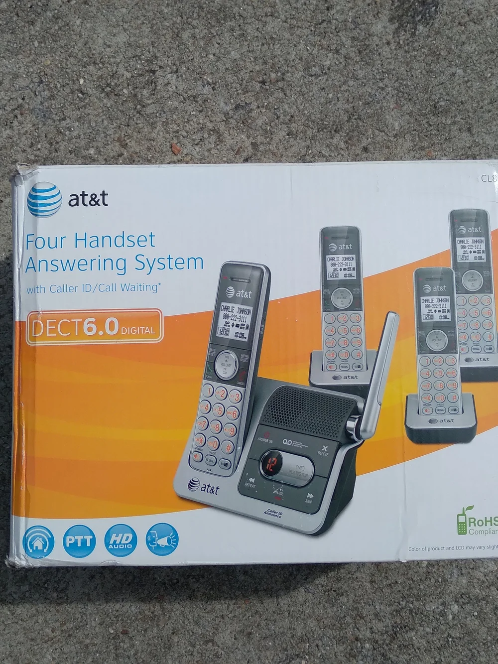 AT&T Four-Handset DECT 6.0 Cordless Phone System in Silver/Gray